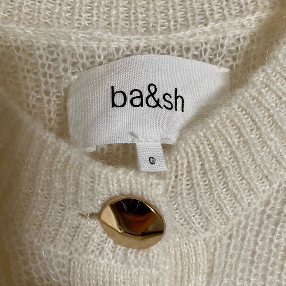 BASH BA&SH  Bayler Lady Cardigan Puff Sleeve Cardigan Statement Buttons Sezane - Picture 7 of 13
